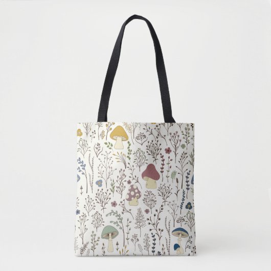 Tote Bag Motif sans couture. Ensemble de plantes sauvages c (Devant)