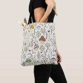 Tote Bag Motif sans couture. Ensemble de plantes sauvages c (De près)