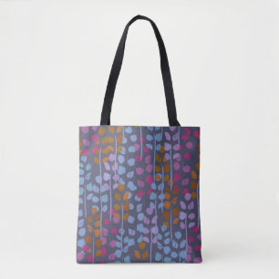 Tote Bag Motif sans couture fleurie stylisée. Imitation vin