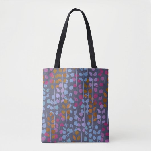 Tote Bag Motif sans couture fleurie stylisée. Imitation vin (Devant)