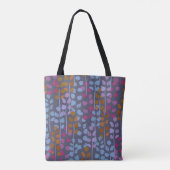Tote Bag Motif sans couture fleurie stylisée. Imitation vin (Dos)