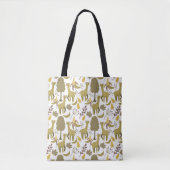 Tote Bag Motif sans couture Giraffe jaune blanc arrière - p (Devant)