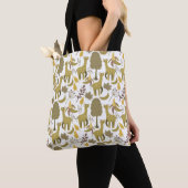 Tote Bag Motif sans couture Giraffe jaune blanc arrière - p (De près)