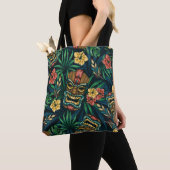 Tote Bag Motif sans couture Hawaiian tropical avec t (De près)