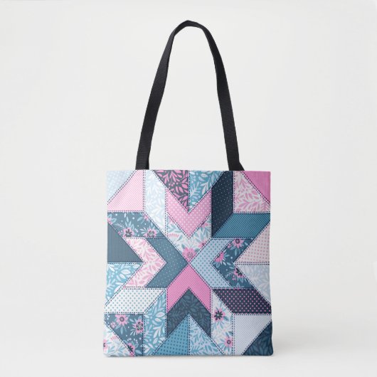 Tote Bag Motif sans couture. Patchwork.  (Devant)