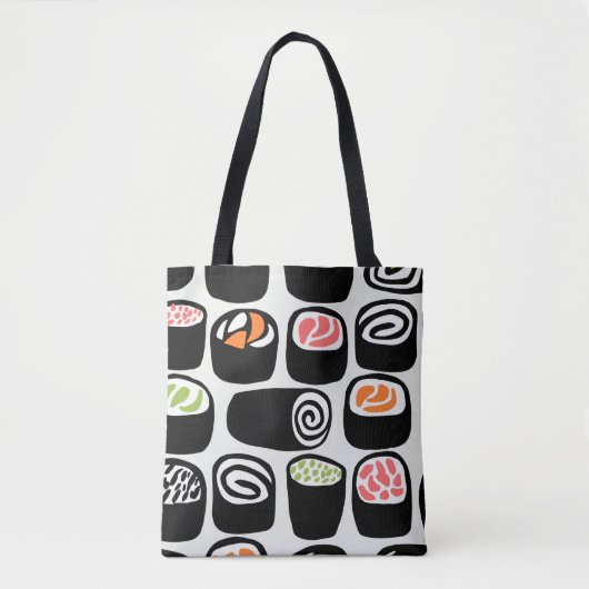 Tote Bag Motif sans couture peinte à la main avec nourritur (Devant)