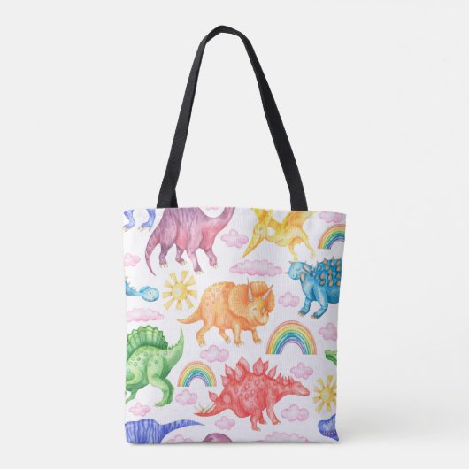 Tote Bag Motif sans couture représentant des dinosaures col (Dos)
