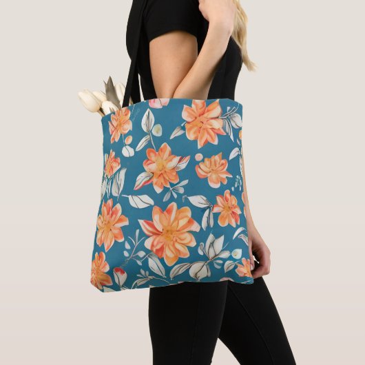 Tote Bag Motif sans couture rétro (De près)