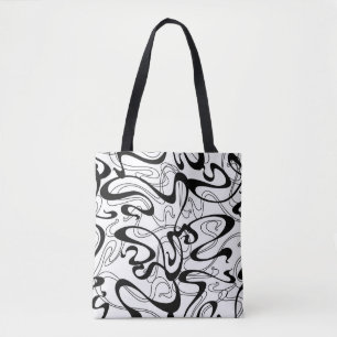 Tote Bag Motif sans faille Art Nouveau. Texture de la courb