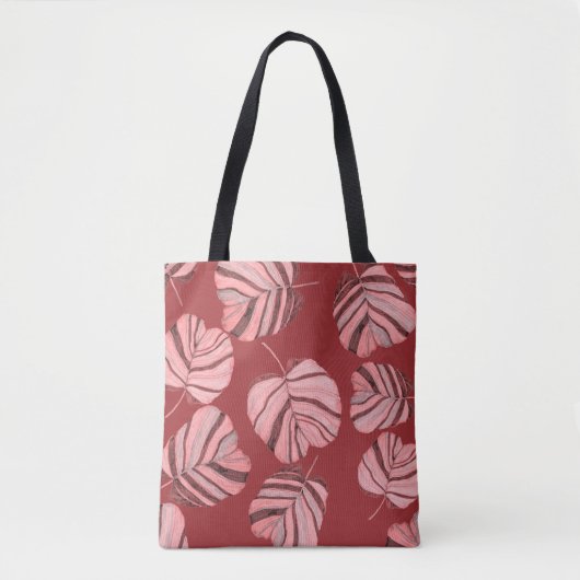 Tote Bag Motif sans faille créative avec feuilles tropicaux (Devant)