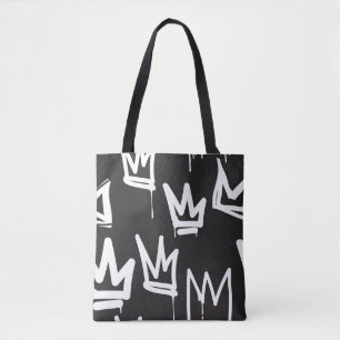 Tote Bag motif sans faille. Mode noir et blanc gris