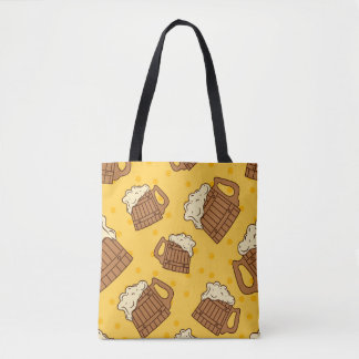 Tote Bag Motif sans joint avec Mugsbeer en mousse de bois,