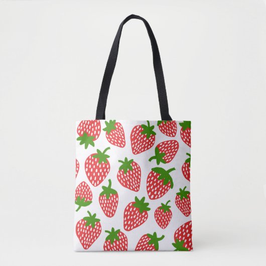 Tote Bag Motif sans soudure à Strawberrie. illustration vin (Devant)