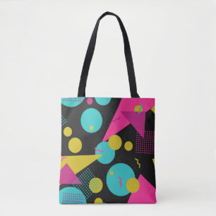 Tote Bag motif sans soudure géométrique des années 80 avec