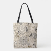 Tote Bag motif sans soudure sur un thème d'alchimie en vint (Dos)
