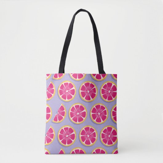 Tote Bag Motif sans soudure, tranches de pamplemousse avec (Devant)
