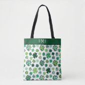Tote Bag Motif Shamrock irlandais triple monogramme (Devant)