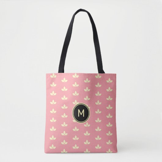 Tote Bag Motif silhouette de baie sur rose (Devant)