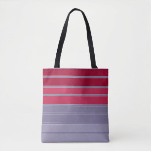Tote Bag Motif simple rayé rouge et gris