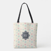 Tote Bag Motif Snowflake Avec Carré Fancy Personnalisé (Dos)