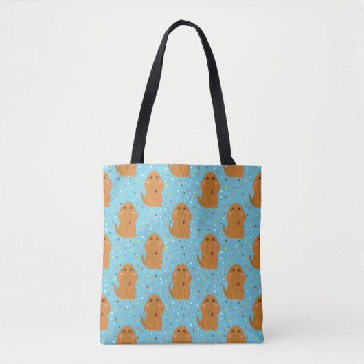 Tote Bag Motif Snuffleupagus Blue Stars & Dots (Devant)
