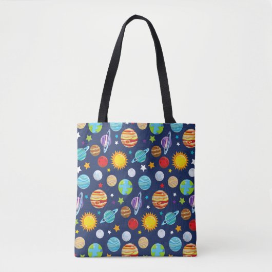 Tote Bag Motif spatial, Planètes, Étoiles, Cosmos, Galaxie (Devant)