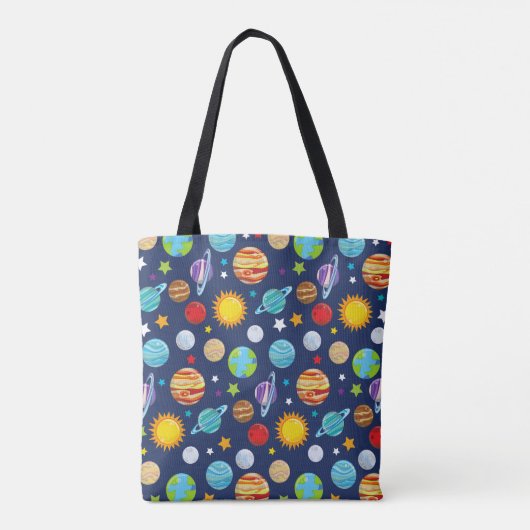 Tote Bag Motif spatial, Planètes, Étoiles, Cosmos, Galaxie (Dos)