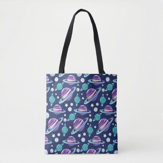 Tote Bag Motif spatial, Planètes, Étoiles, Galaxie, Cosmos (Devant)
