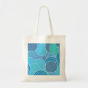 Tote Bag Motif spirale bleu moderne