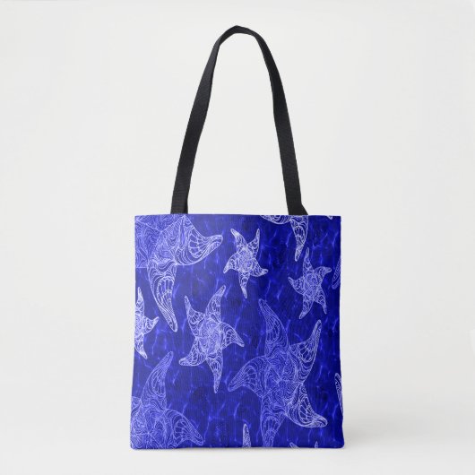 Tote Bag Motif Starfish bleu (Devant)