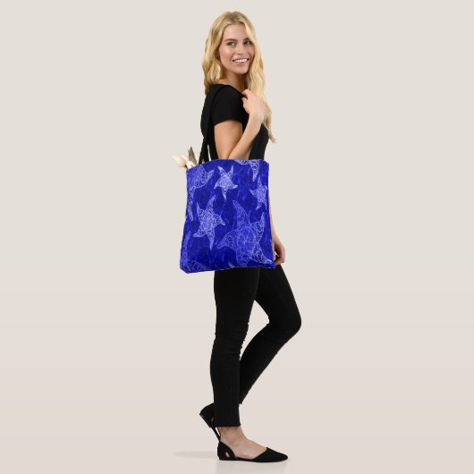 Tote Bag Motif Starfish bleu (Sur le modèle)