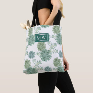 Tote Bag Motif succulent du bonheur   d'usine du monogramme