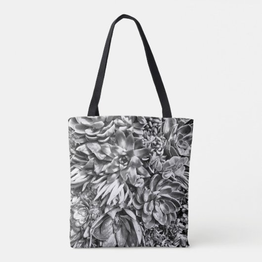 Tote Bag Motif succulent noir et blanc moderne chic de (Dos)