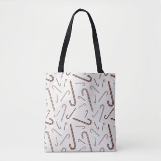Tote Bag Motif Sucre de canne Brown et blanc
