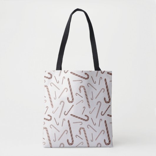 Tote Bag Motif Sucre de canne Brown et blanc (Devant)