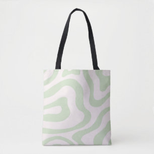 Tote Bag Motif Super à bande verte Sage Green