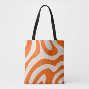 Tote Bag Motif Super de flux de flux de liquide orange Y2K