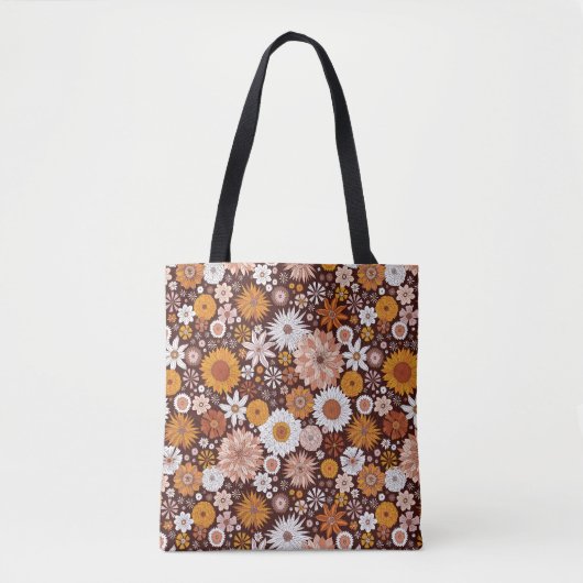 Tote Bag Motif super Retro Flower Garden (Devant)