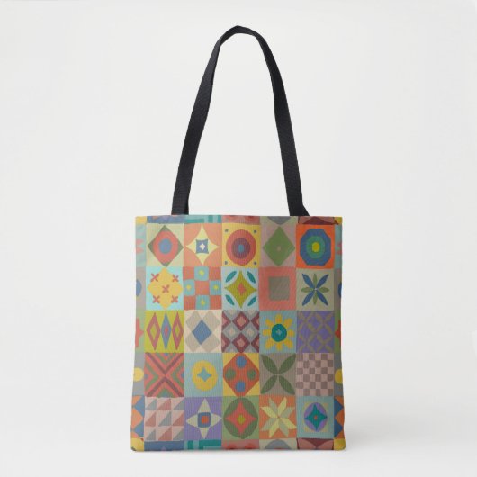 Tote Bag Motif Talavera. Un patchwork indien. Nom turc (Devant)