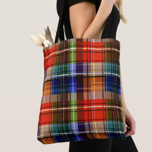 Tote Bag Motif Tartan Plaid Flannel Multicolore