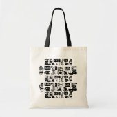 Tote Bag Motif téléphonique noir rétro (Devant)