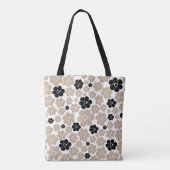 Tote Bag Motif tendance en Taupe, noir et blanc (Dos)