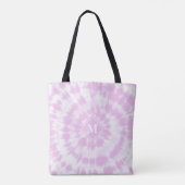 Tote Bag Motif Tie Dye Rose Foncé Monogrammé Féminin (Dos)