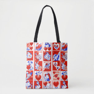 Tote Bag Motif timbre de la Saint-Valentin vintage des anné