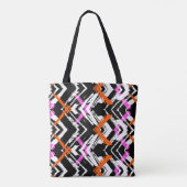 Tote Bag Motif tiré par la main noir, orange, et rose de (Dos)
