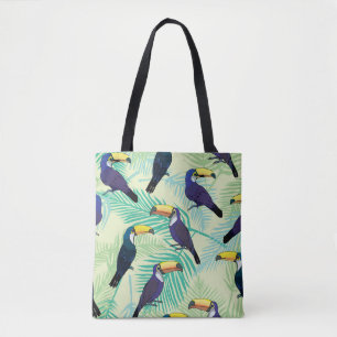 Tote Bag motif toucan, vintage, illustration