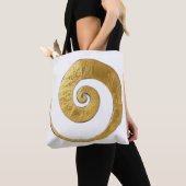 Tote Bag Motif Tourbillon Doré (De près)