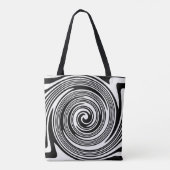 Tote Bag Motif tourbillon noir et blanc (Dos)
