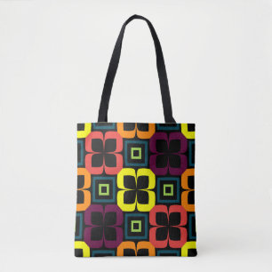 Tote Bag Motif transparent et lumineux avec fleurs colorées