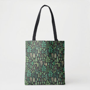Tote Bag Motif transparent plante vert